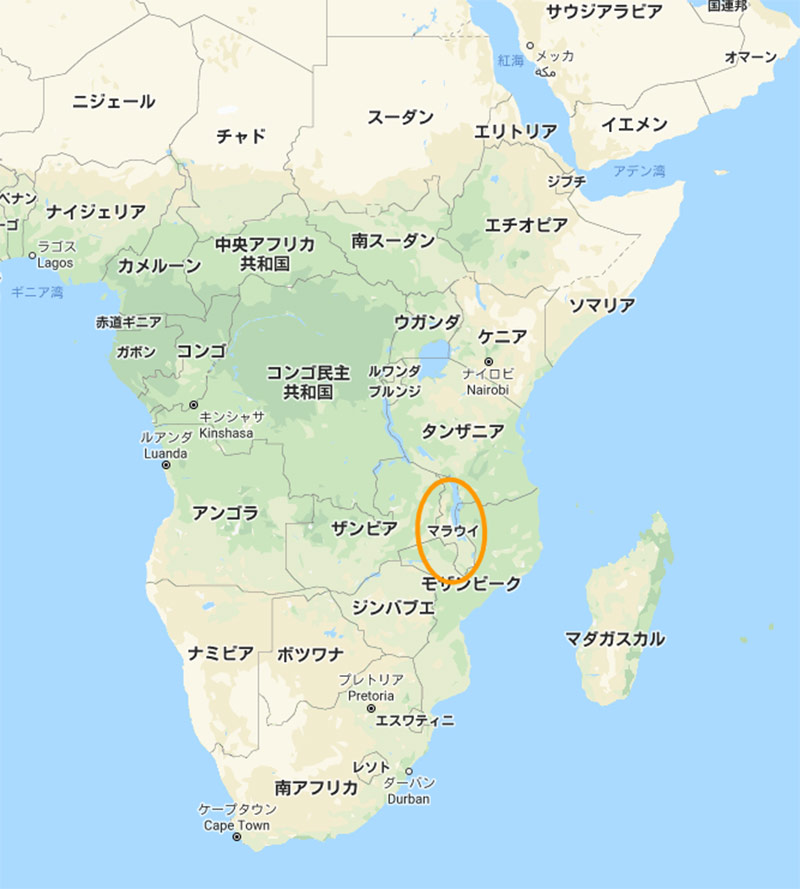 マラウイ　地図